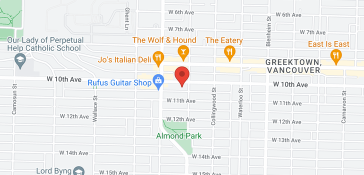 map of 3616 W 10TH AVENUE